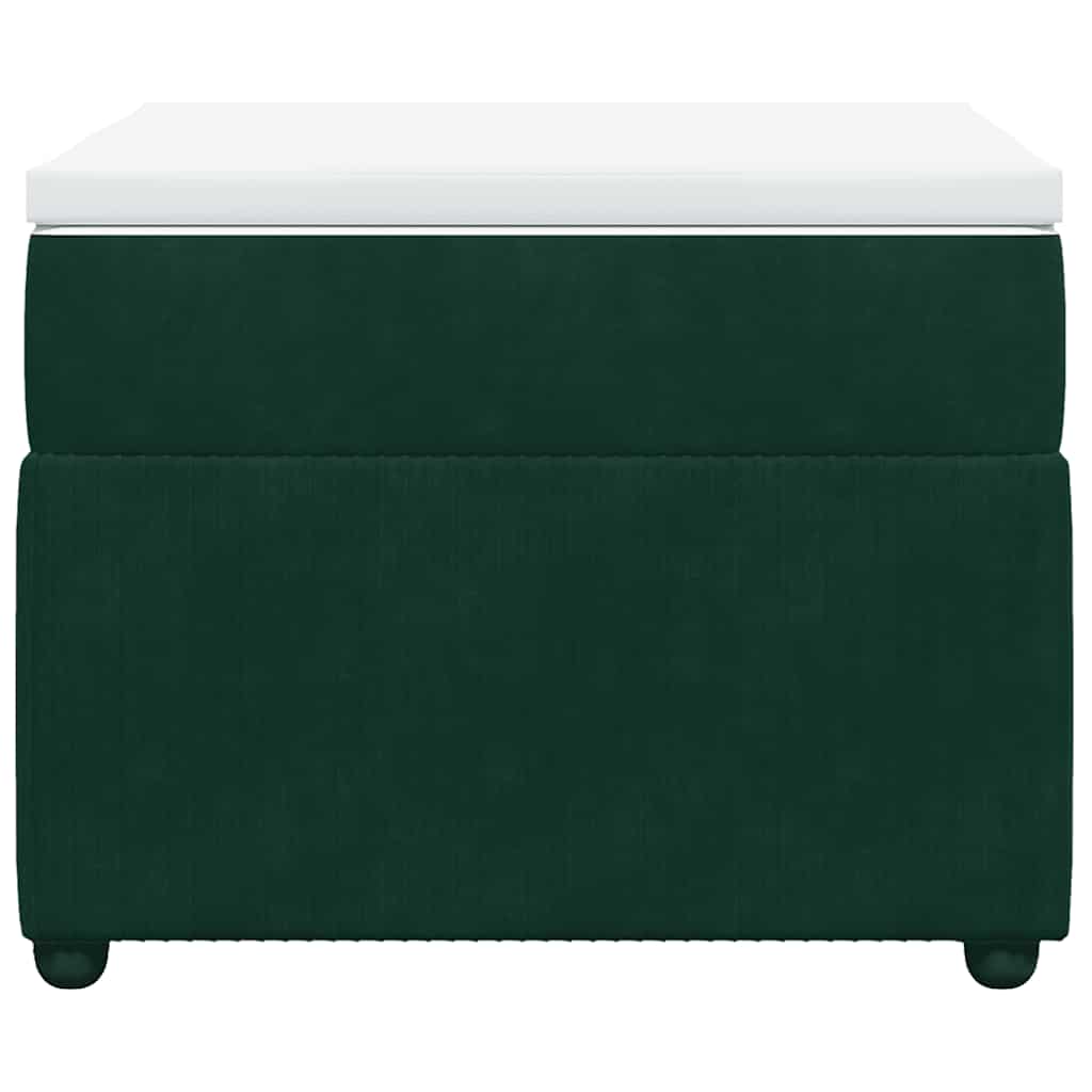 Κρεβάτι Boxspring με Στρώμα Σκούρο Πράσινο 100x200εκ. Βελούδινο