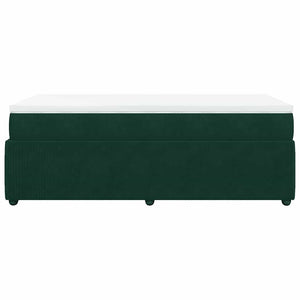 Κρεβάτι Boxspring με Στρώμα Σκούρο Πράσινο 100x200εκ. Βελούδινο