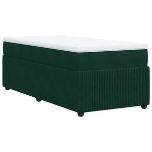 Κρεβάτι Boxspring με Στρώμα Σκούρο Πράσινο 100x200εκ. Βελούδινο