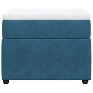 Κρεβάτι Boxspring με Στρώμα Σκούρο Μπλε 100x200 εκ. Βελούδινο