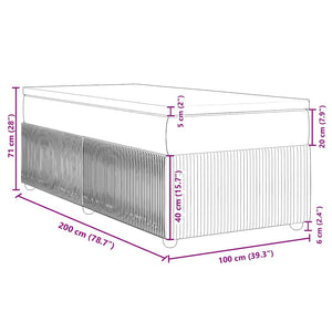 Κρεβάτι Boxspring με Στρώμα Ροζ 100x200 εκ. Βελούδινο - Pakobazaar