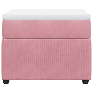 Κρεβάτι Boxspring με Στρώμα Ροζ 100x200 εκ. Βελούδινο - Pakobazaar