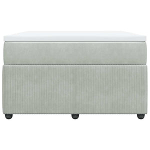 Κρεβάτι Boxspring με Στρώμα Ανοιχτό Γκρι 120x190 εκ. Βελούδινο
