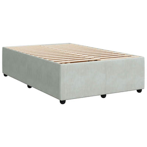 Κρεβάτι Boxspring με Στρώμα Ανοιχτό Γκρι 120x190 εκ. Βελούδινο