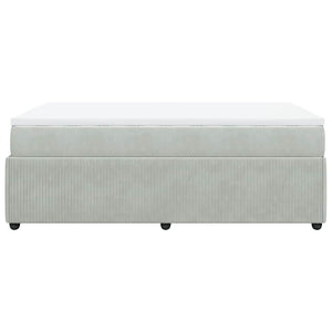 Κρεβάτι Boxspring με Στρώμα Ανοιχτό Γκρι 120x190 εκ. Βελούδινο