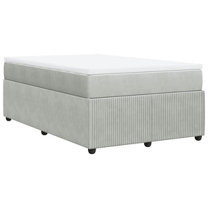 Κρεβάτι Boxspring με Στρώμα Ανοιχτό Γκρι 120x190 εκ. Βελούδινο
