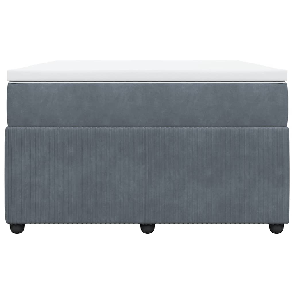 Κρεβάτι Boxspring με Στρώμα Σκούρο Γκρι 120x190 εκ. Βελούδινο