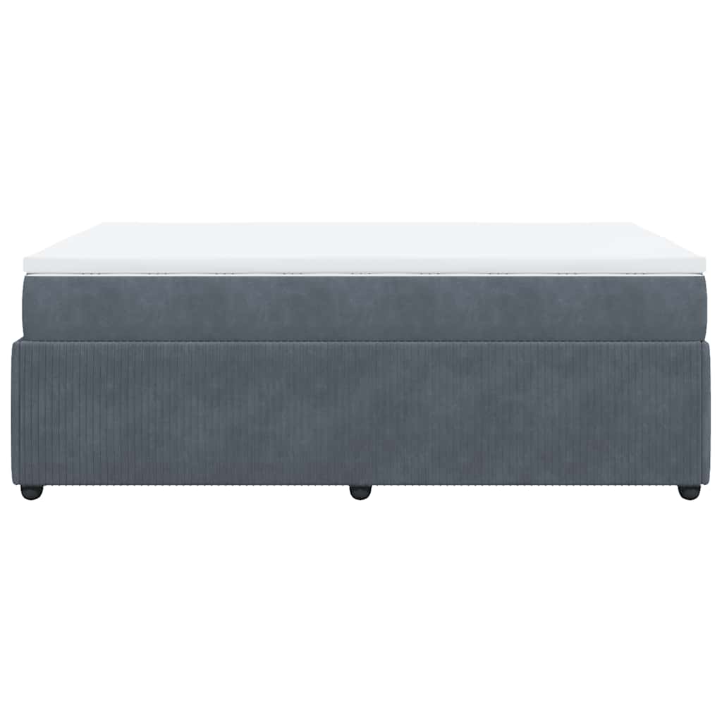 Κρεβάτι Boxspring με Στρώμα Σκούρο Γκρι 120x190 εκ. Βελούδινο