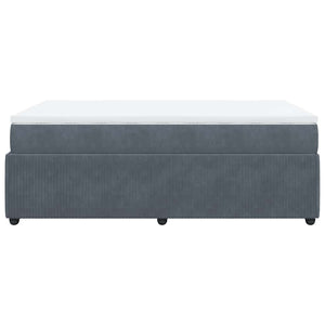 Κρεβάτι Boxspring με Στρώμα Σκούρο Γκρι 120x190 εκ. Βελούδινο