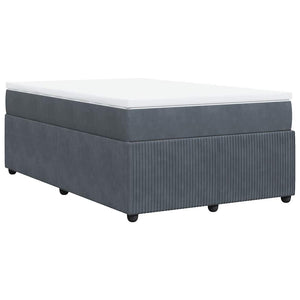 Κρεβάτι Boxspring με Στρώμα Σκούρο Γκρι 120x190 εκ. Βελούδινο