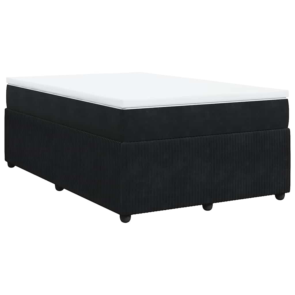 Κρεβάτι Boxspring με Στρώμα Μαύρο 120x190 εκ. Βελούδινο