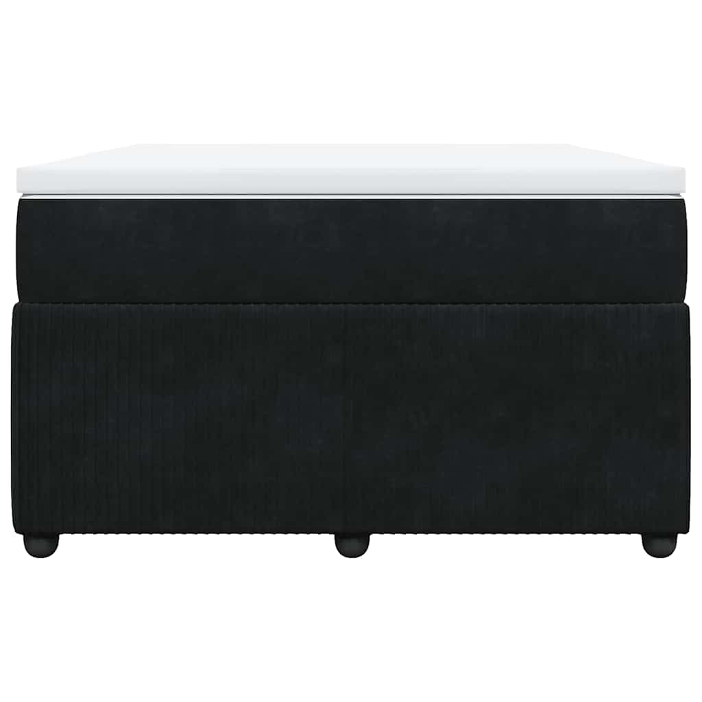 Κρεβάτι Boxspring με Στρώμα Μαύρο 120x190 εκ. Βελούδινο
