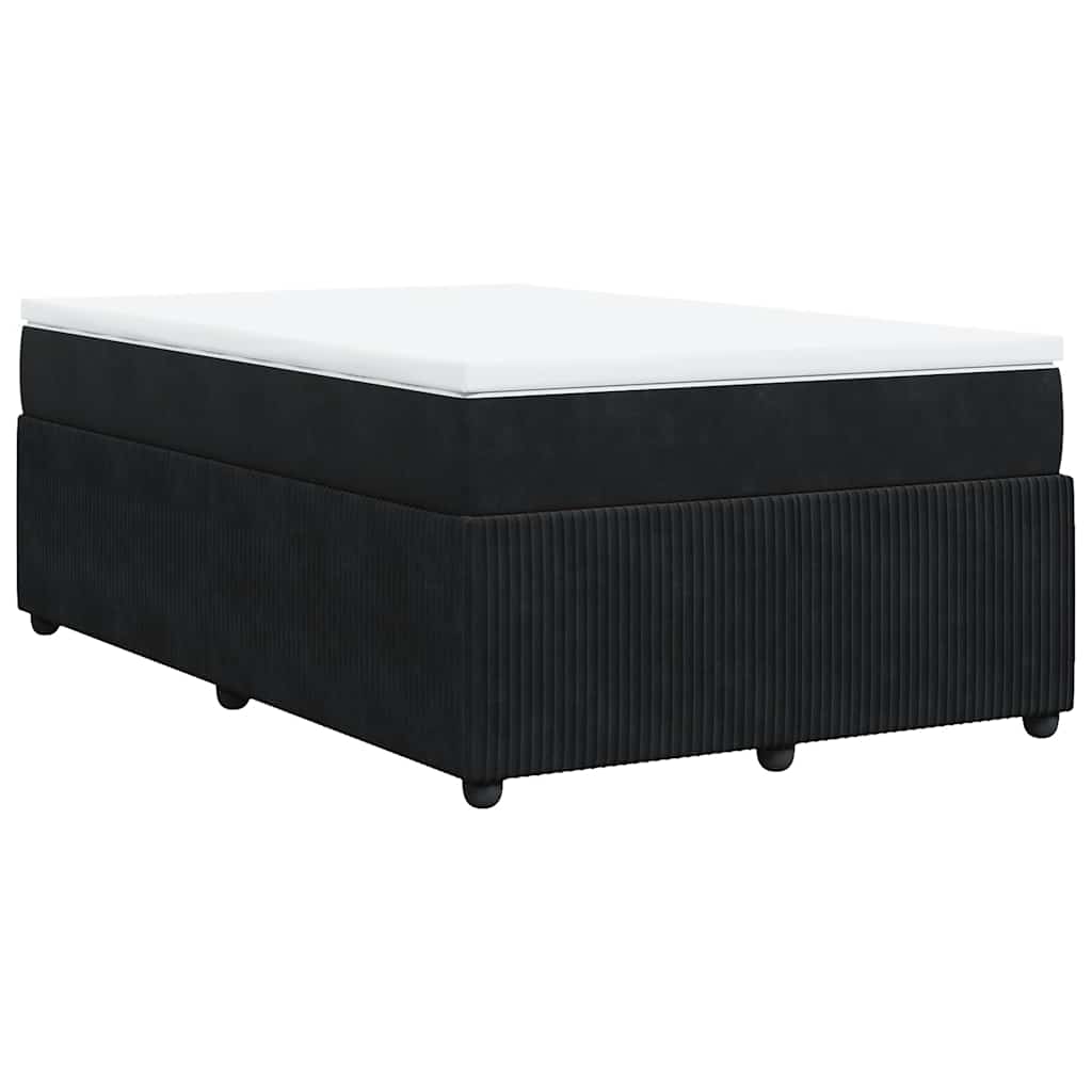 Κρεβάτι Boxspring με Στρώμα Μαύρο 120x190 εκ. Βελούδινο