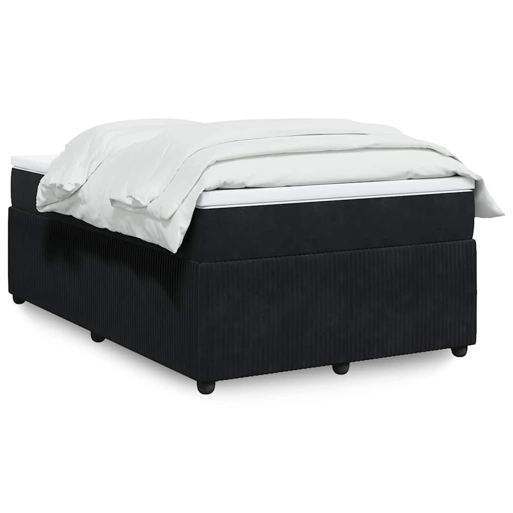 Κρεβάτι Boxspring με Στρώμα Μαύρο 120x190 εκ. Βελούδινο