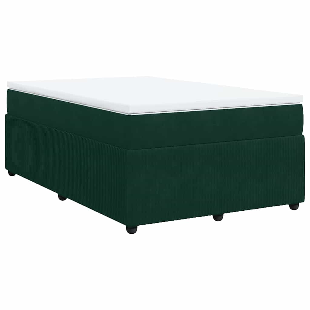 Κρεβάτι Boxspring με Στρώμα Σκούρο Πράσινο 120x190εκ. Βελούδινο - Pakobazaar