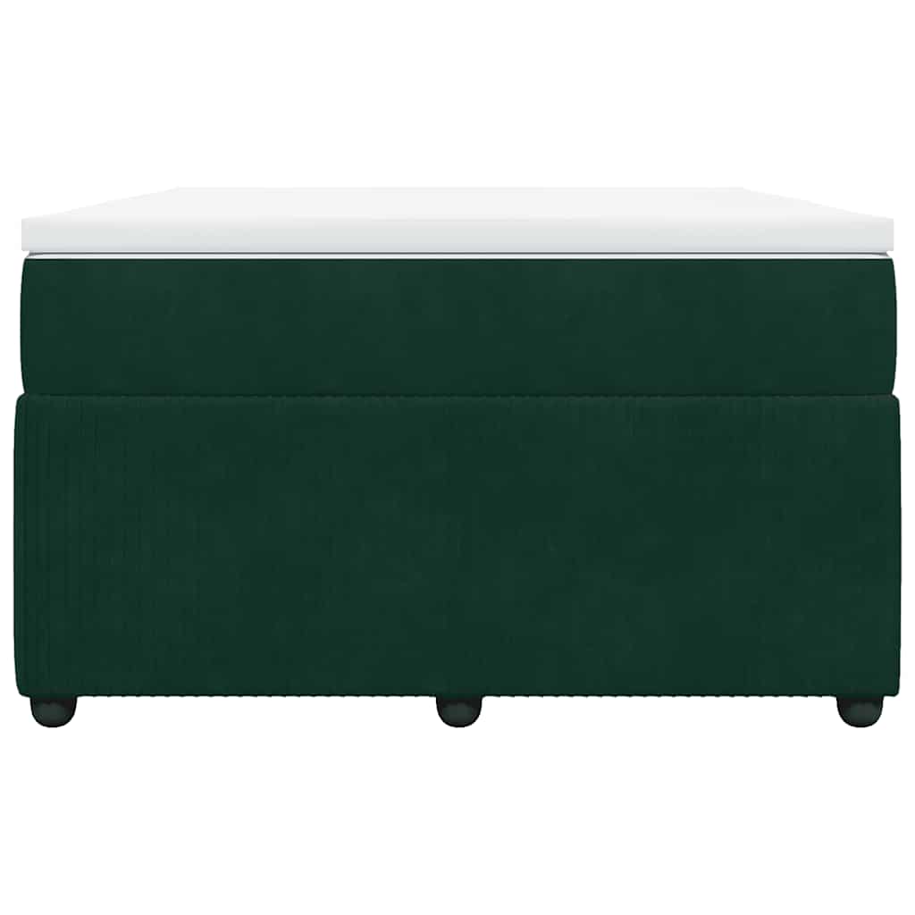 Κρεβάτι Boxspring με Στρώμα Σκούρο Πράσινο 120x190εκ. Βελούδινο - Pakobazaar