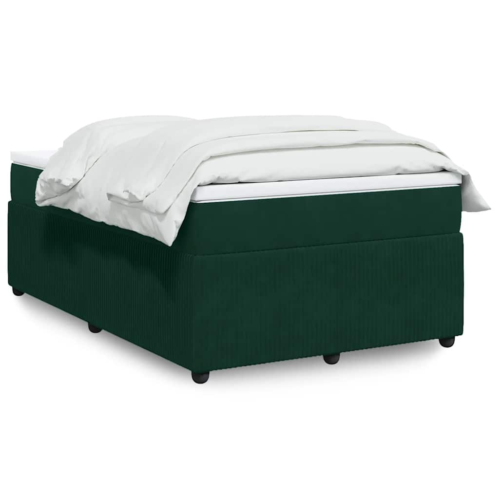 Κρεβάτι Boxspring με Στρώμα Σκούρο Πράσινο 120x190εκ. Βελούδινο - Pakobazaar
