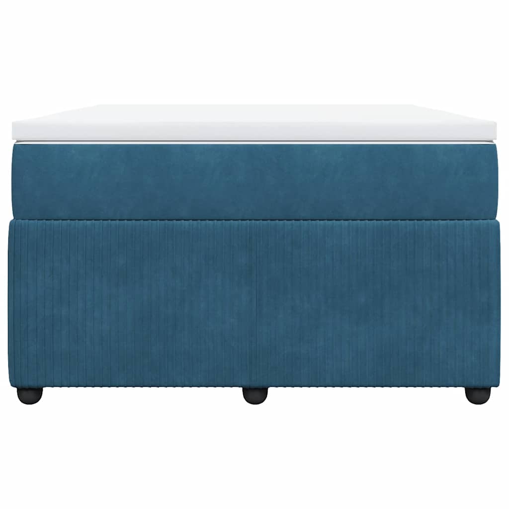 Κρεβάτι Boxspring με Στρώμα Σκούρο Μπλε 120x190 εκ. Βελούδινο
