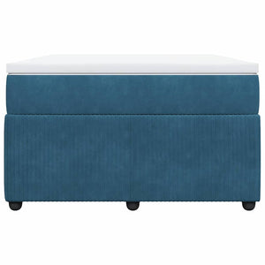Κρεβάτι Boxspring με Στρώμα Σκούρο Μπλε 120x190 εκ. Βελούδινο