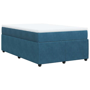 Κρεβάτι Boxspring με Στρώμα Σκούρο Μπλε 120x190 εκ. Βελούδινο