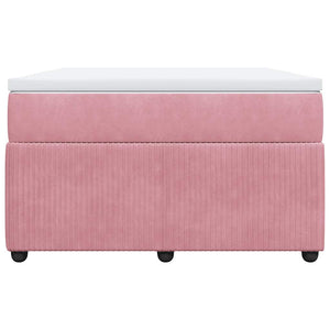 Κρεβάτι Boxspring με Στρώμα Ροζ 120x190 εκ. Βελούδινο - Pakobazaar
