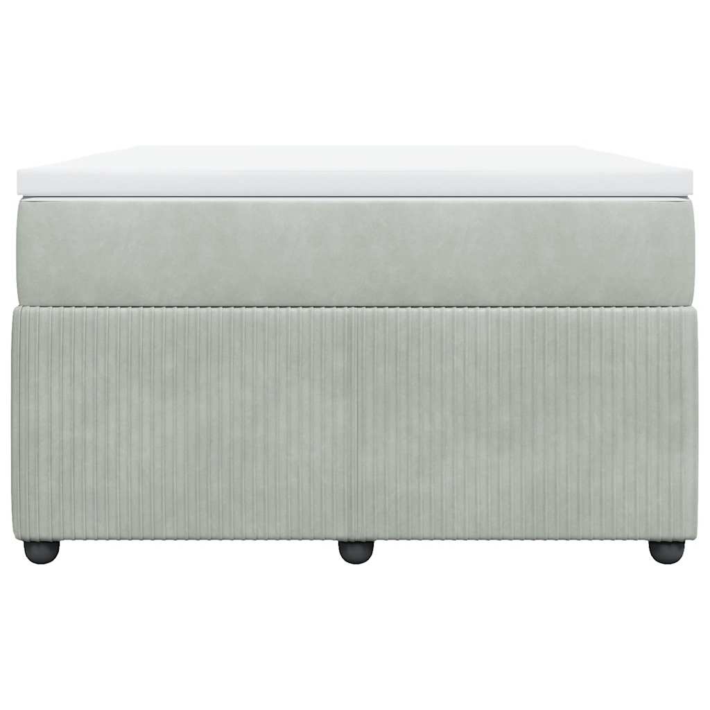 Κρεβάτι Boxspring με Στρώμα Ανοιχτό Γκρι 120x200 εκ. Βελούδινο - Pakobazaar