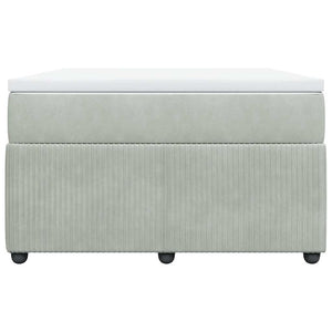 Κρεβάτι Boxspring με Στρώμα Ανοιχτό Γκρι 120x200 εκ. Βελούδινο - Pakobazaar