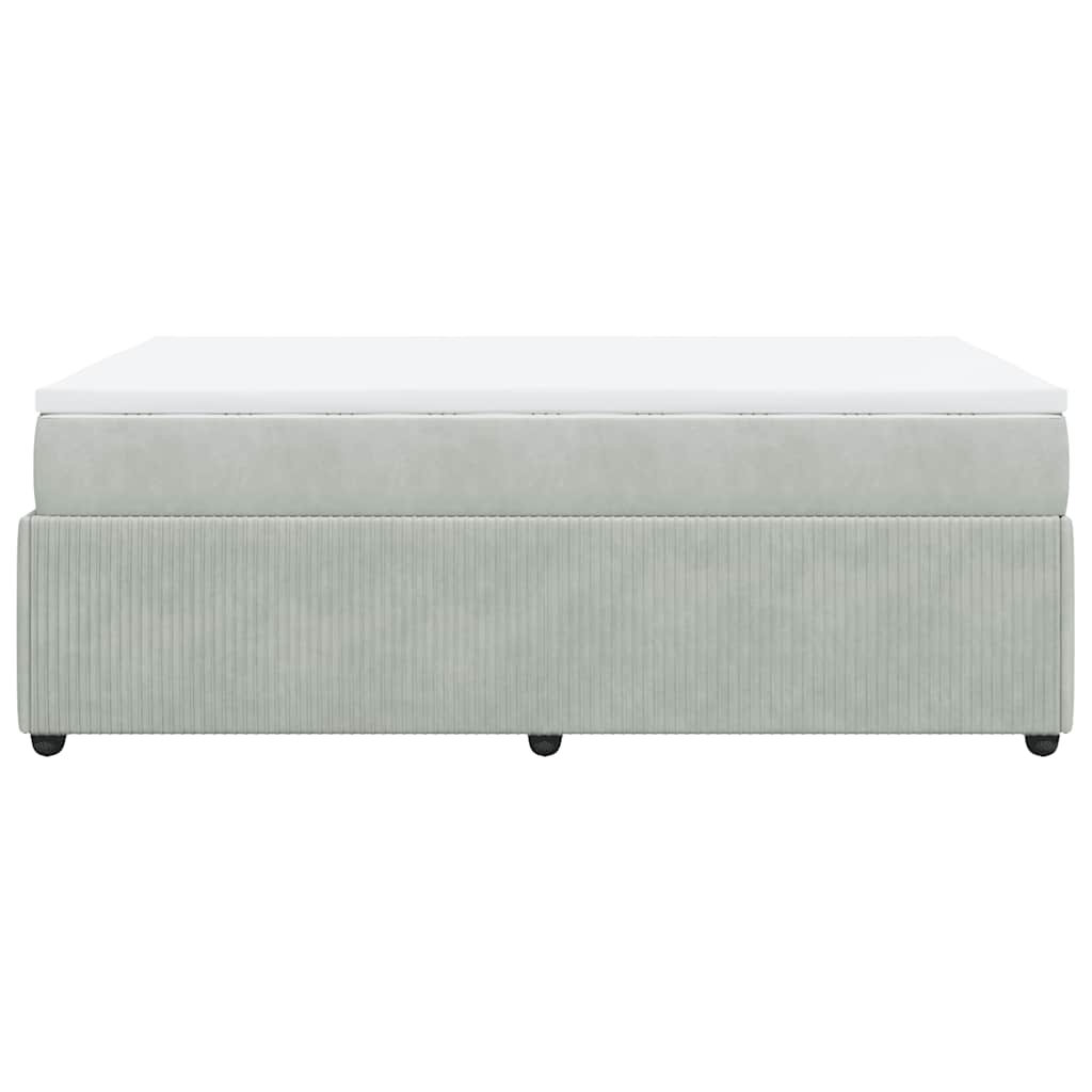 Κρεβάτι Boxspring με Στρώμα Ανοιχτό Γκρι 120x200 εκ. Βελούδινο - Pakobazaar