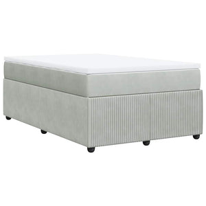 Κρεβάτι Boxspring με Στρώμα Ανοιχτό Γκρι 120x200 εκ. Βελούδινο - Pakobazaar