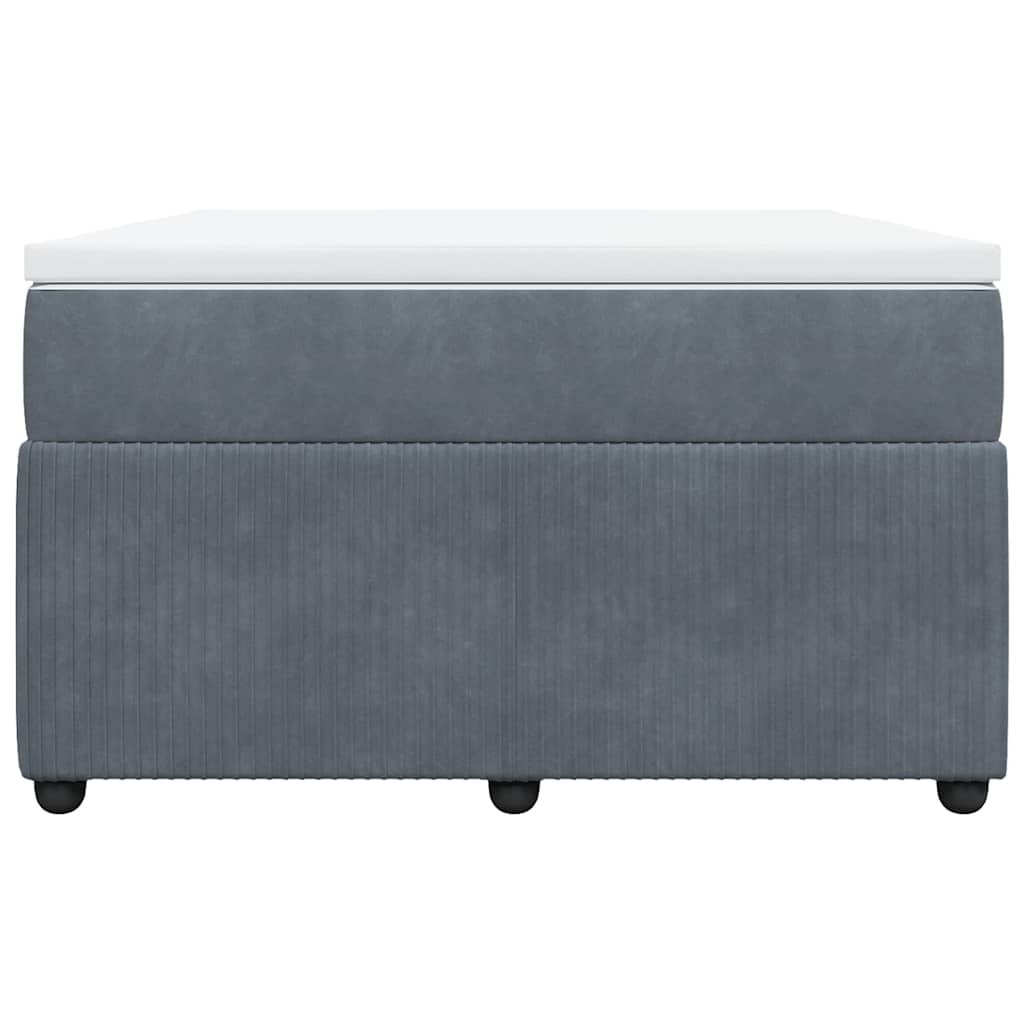 Κρεβάτι Boxspring με Στρώμα Σκούρο Γκρι 120x200 εκ. Βελούδινο - Pakobazaar