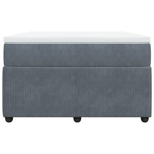 Κρεβάτι Boxspring με Στρώμα Σκούρο Γκρι 120x200 εκ. Βελούδινο - Pakobazaar