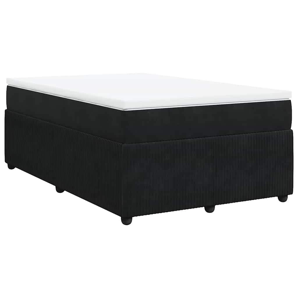 Κρεβάτι Boxspring με Στρώμα Μαύρο 120 x 200 εκ. Βελούδινο