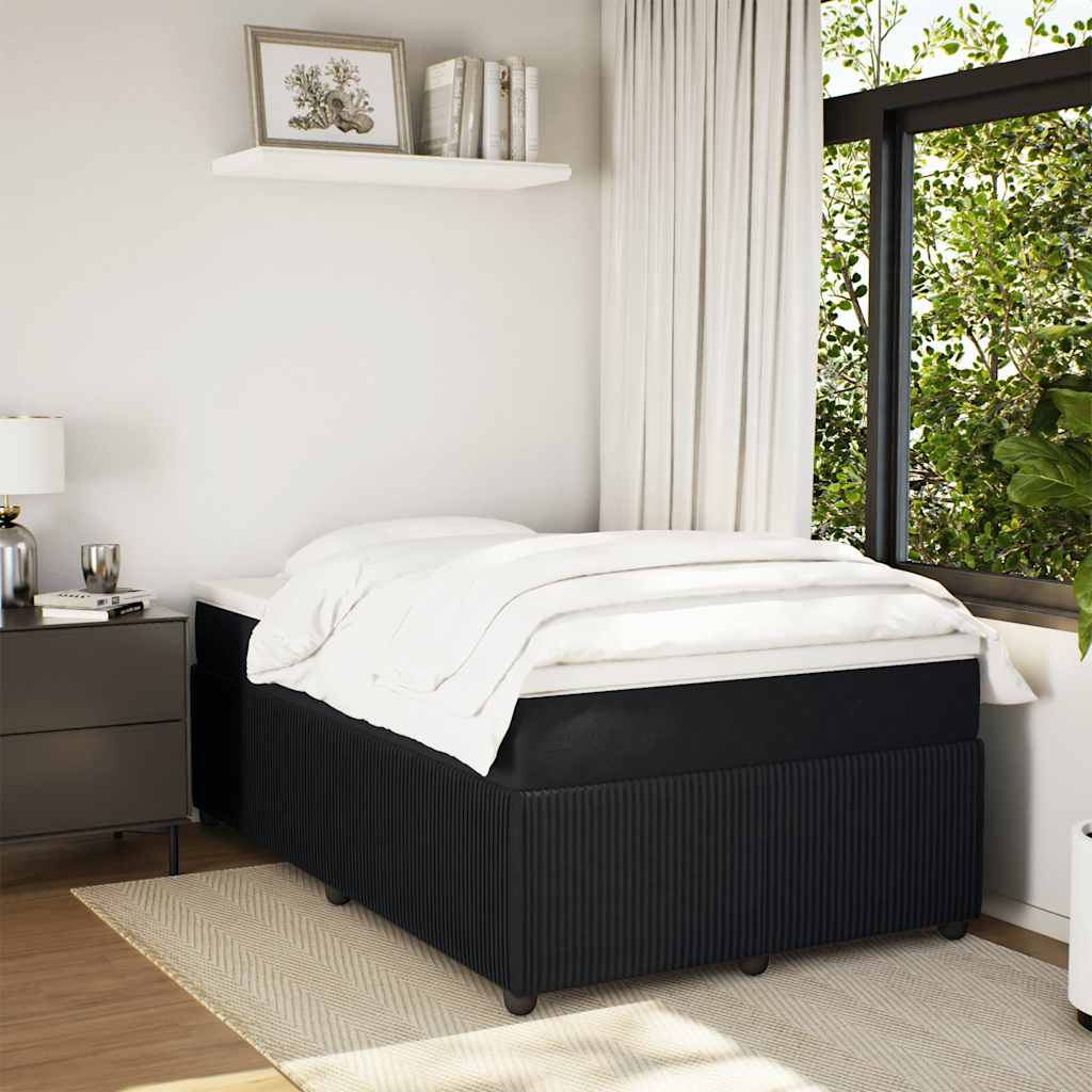 Κρεβάτι Boxspring με Στρώμα Μαύρο 120 x 200 εκ. Βελούδινο