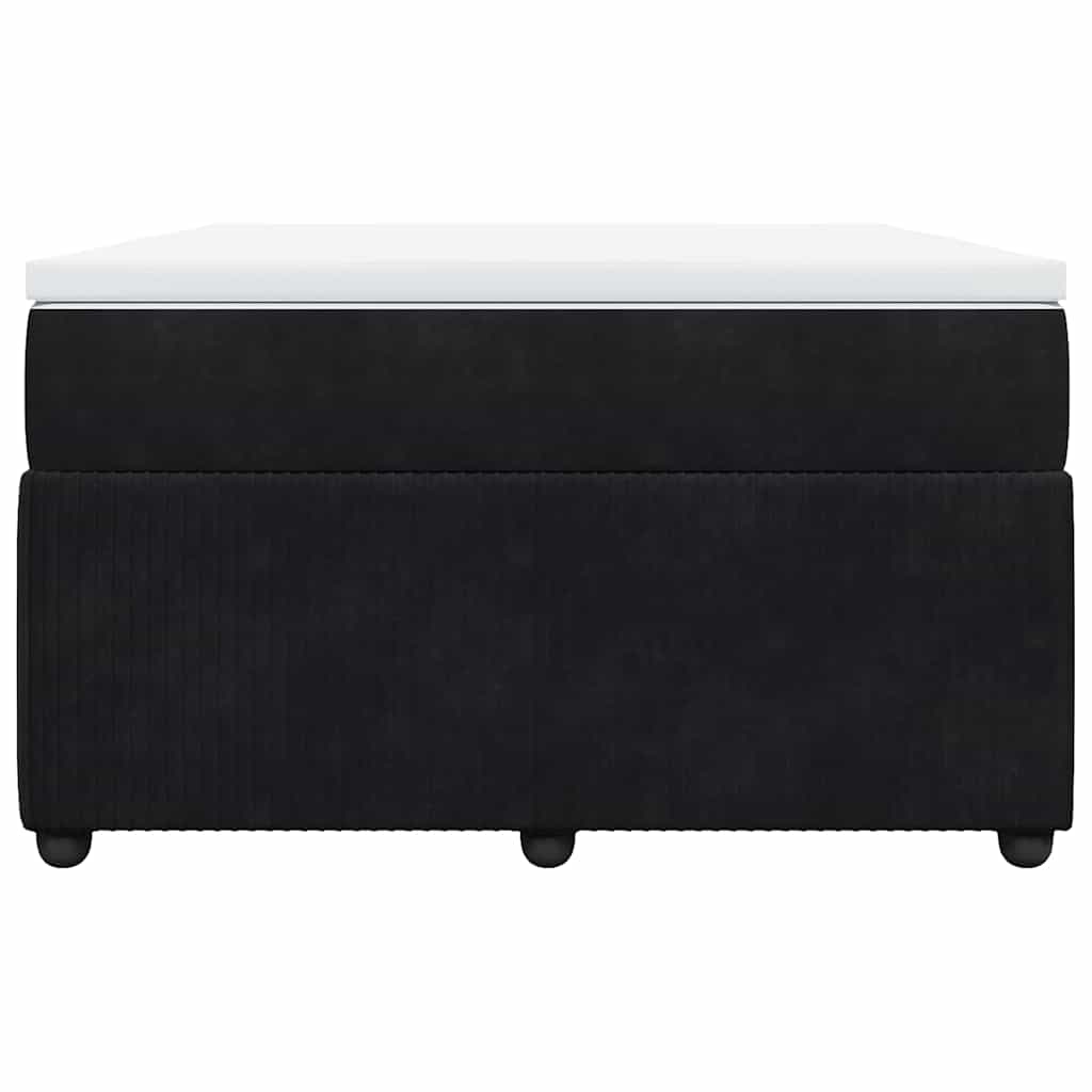 Κρεβάτι Boxspring με Στρώμα Μαύρο 120 x 200 εκ. Βελούδινο