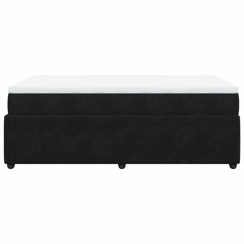 Κρεβάτι Boxspring με Στρώμα Μαύρο 120 x 200 εκ. Βελούδινο