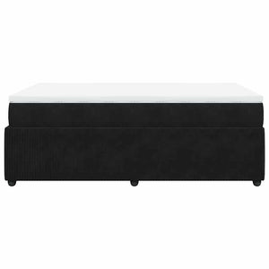 Κρεβάτι Boxspring με Στρώμα Μαύρο 120 x 200 εκ. Βελούδινο