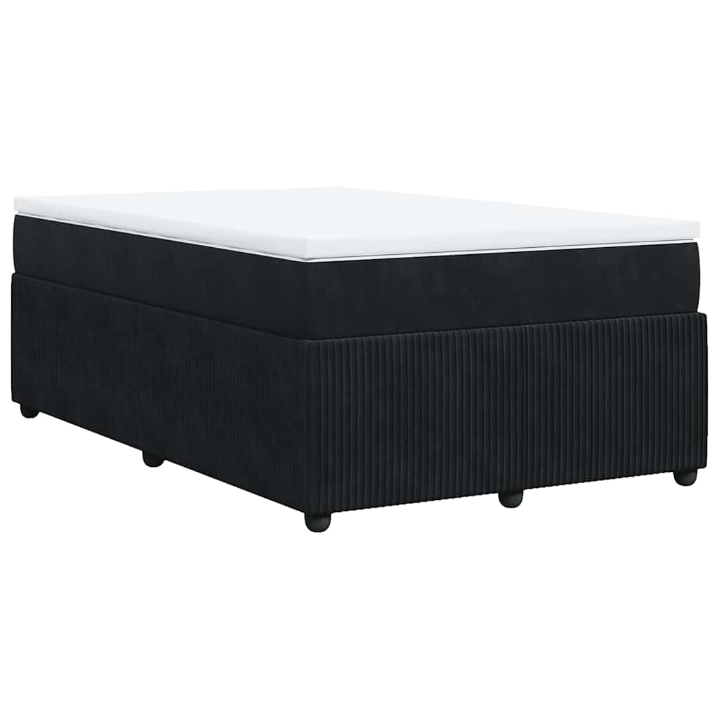 Κρεβάτι Boxspring με Στρώμα Μαύρο 120 x 200 εκ. Βελούδινο