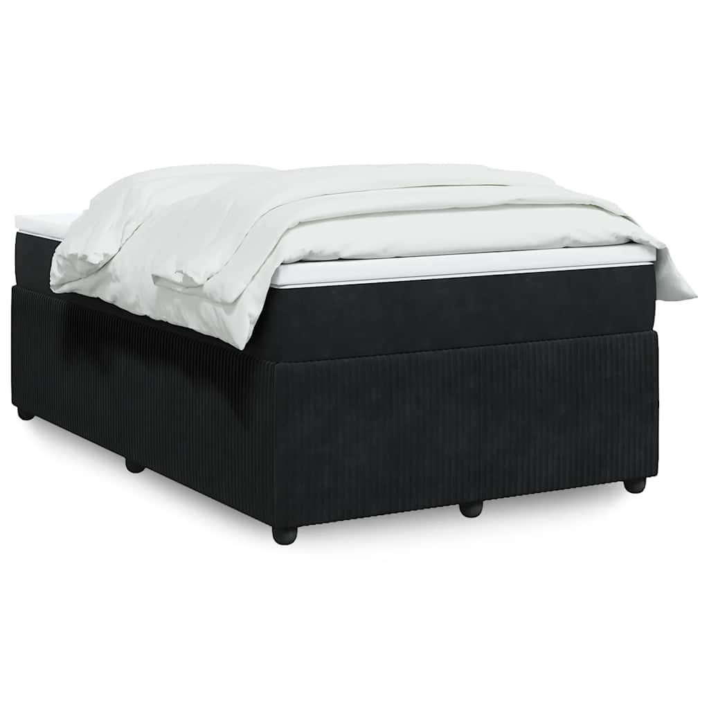 Κρεβάτι Boxspring με Στρώμα Μαύρο 120 x 200 εκ. Βελούδινο