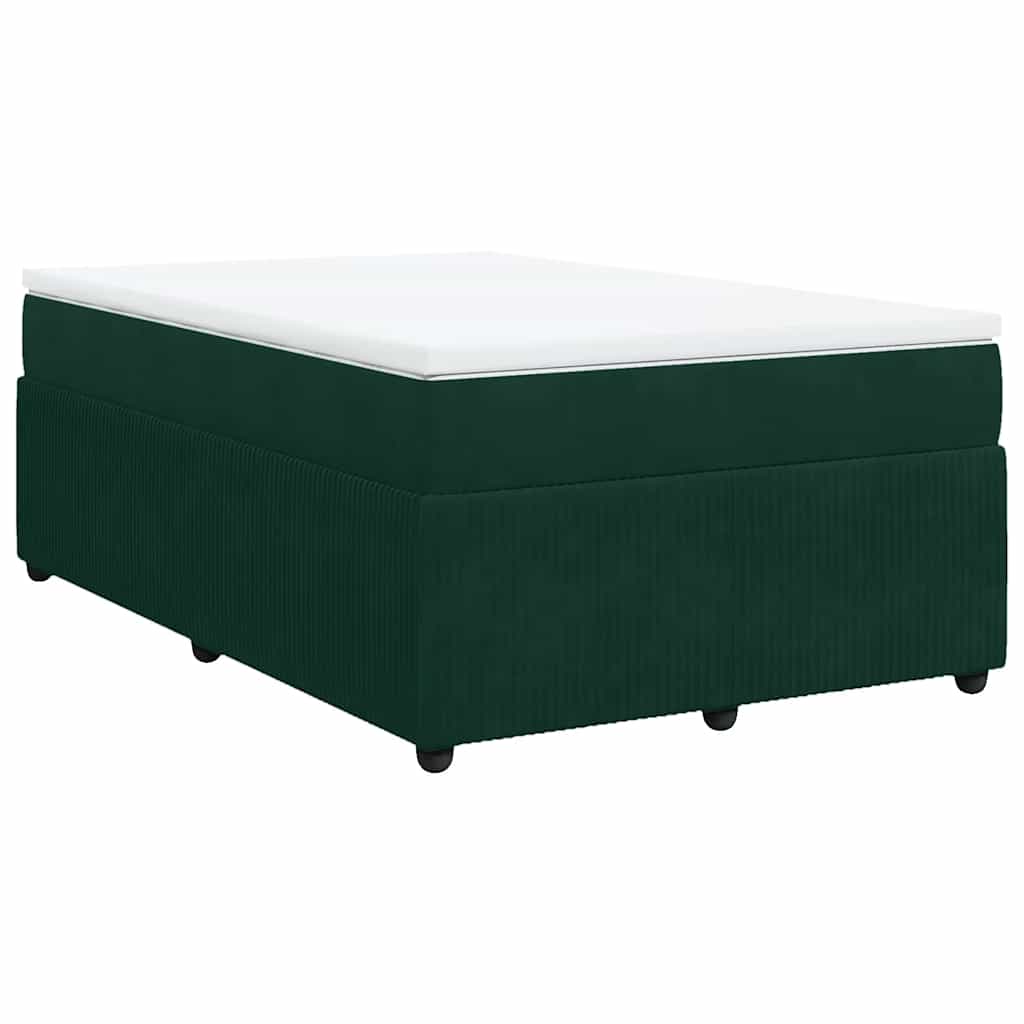 Κρεβάτι Boxspring με Στρώμα Σκούρο Πράσινο 120x200εκ. Βελούδινο - Pakobazaar