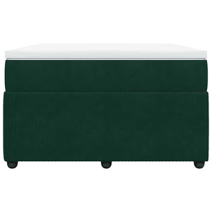 Κρεβάτι Boxspring με Στρώμα Σκούρο Πράσινο 120x200εκ. Βελούδινο - Pakobazaar