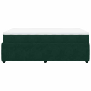 Κρεβάτι Boxspring με Στρώμα Σκούρο Πράσινο 120x200εκ. Βελούδινο - Pakobazaar