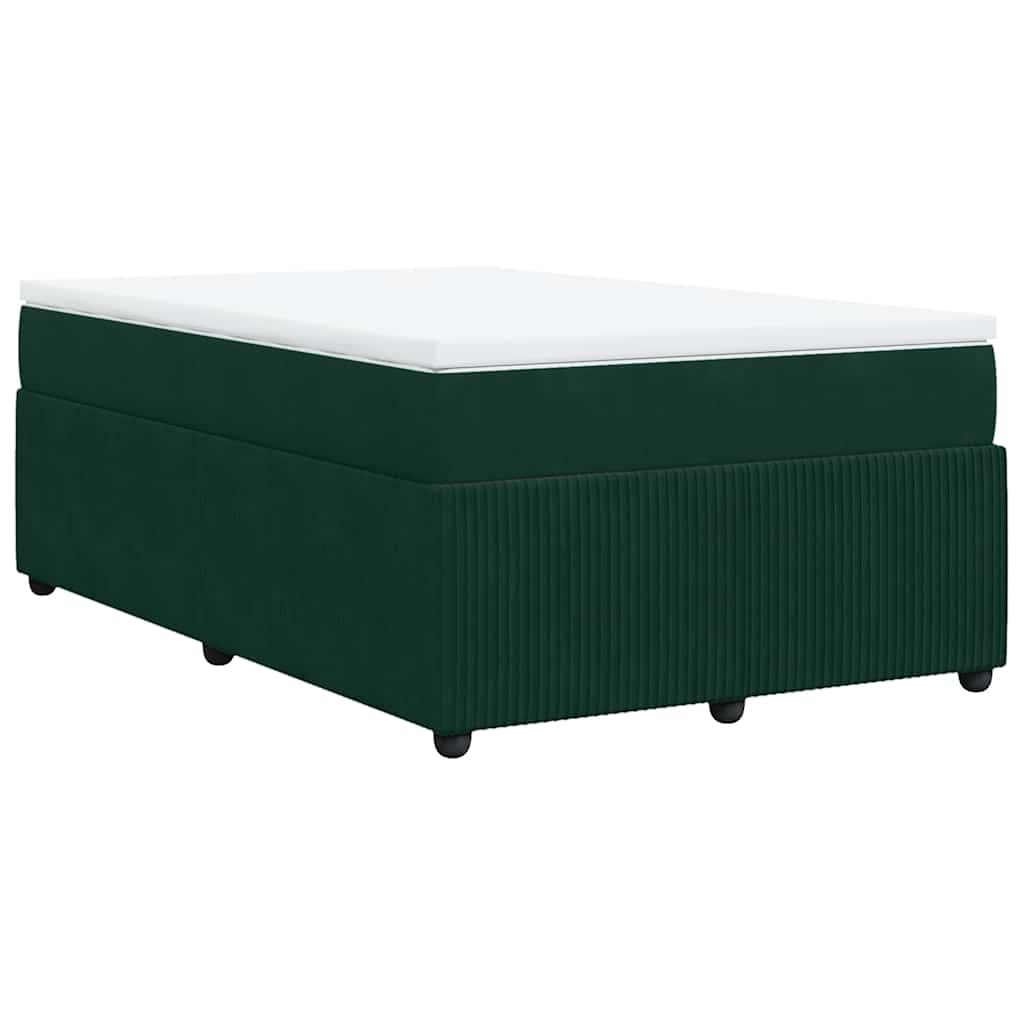 Κρεβάτι Boxspring με Στρώμα Σκούρο Πράσινο 120x200εκ. Βελούδινο - Pakobazaar