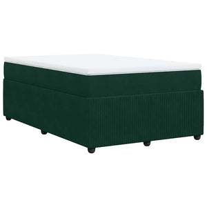 Κρεβάτι Boxspring με Στρώμα Σκούρο Πράσινο 120x200εκ. Βελούδινο - Pakobazaar