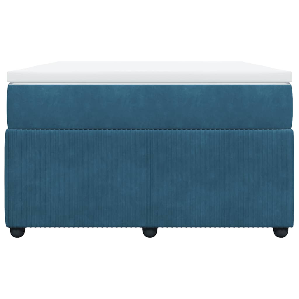 Κρεβάτι Boxspring με Στρώμα Σκούρο Μπλε 120x200 εκ. Βελούδινο - Pakobazaar