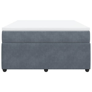 Κρεβάτι Boxspring με Στρώμα Σκούρο Γκρι 140x190 εκ. Βελούδινο