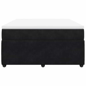 Κρεβάτι Boxspring με Στρώμα Μαύρο 140x190 εκ. Βελούδινο - Pakobazaar