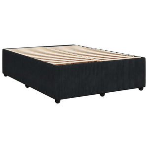 Κρεβάτι Boxspring με Στρώμα Μαύρο 140x190 εκ. Βελούδινο - Pakobazaar