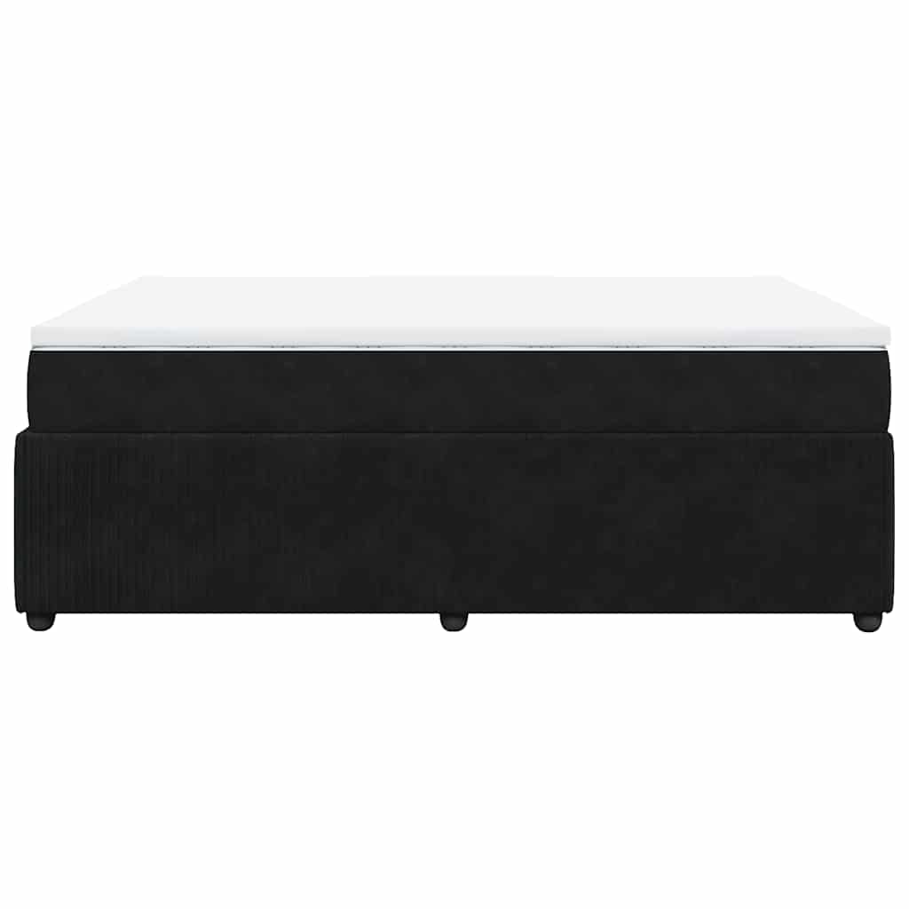 Κρεβάτι Boxspring με Στρώμα Μαύρο 140x190 εκ. Βελούδινο - Pakobazaar