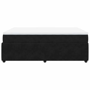 Κρεβάτι Boxspring με Στρώμα Μαύρο 140x190 εκ. Βελούδινο - Pakobazaar