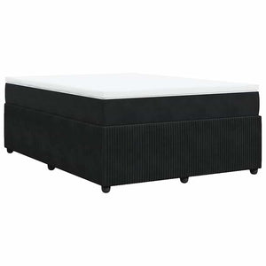 Κρεβάτι Boxspring με Στρώμα Μαύρο 140x190 εκ. Βελούδινο - Pakobazaar